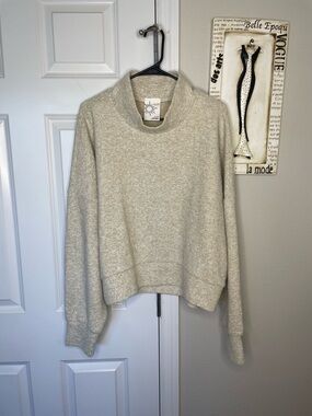 Aerie Offline Womens XL Beige Knit Sweater Oversized Cozy Lounge Pullover